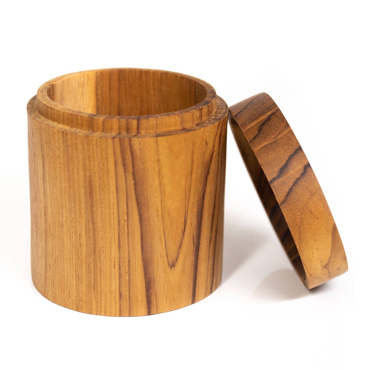 Teak Wood Spice Jar with Wooden Lid - Regular