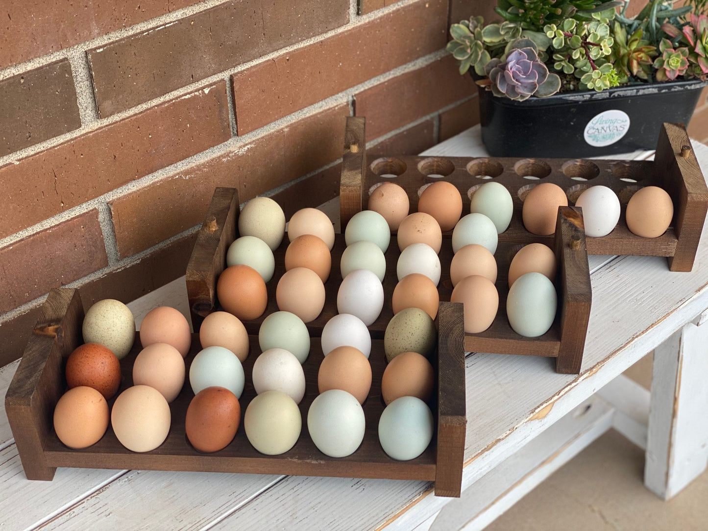 Stackable Egg Holder | 18 Egg Holder | Egg Tray | Farmhouse Egg Holder | Counter Egg Storage | Wooden Egg Holder | Egg Carton