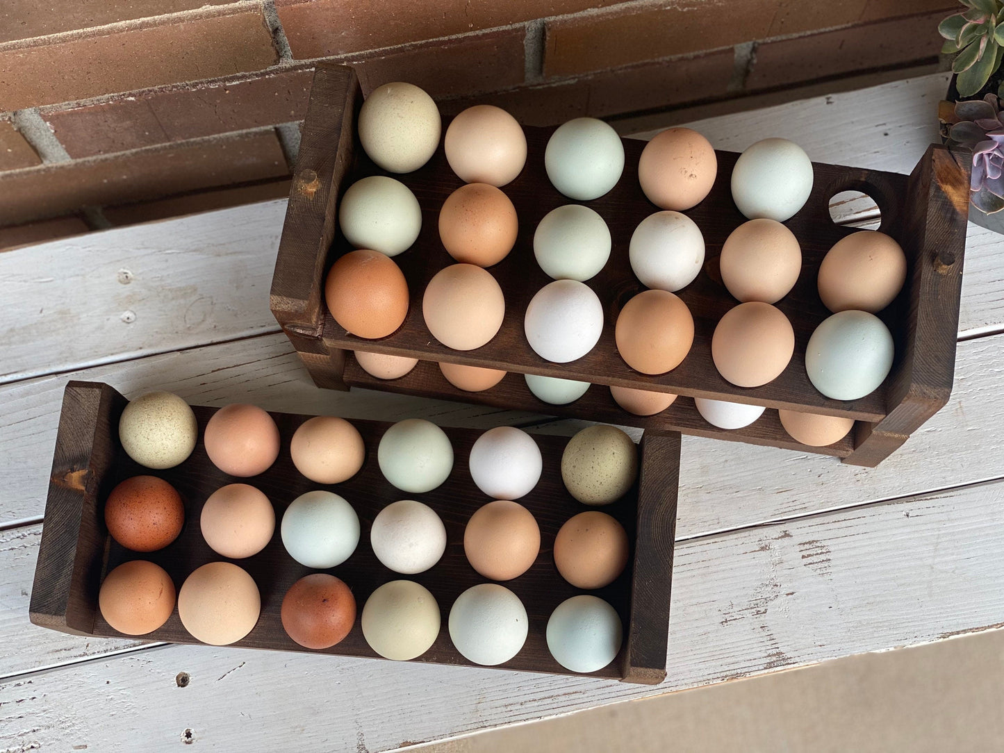 Stackable Egg Holder | 18 Egg Holder | Egg Tray | Farmhouse Egg Holder | Counter Egg Storage | Wooden Egg Holder | Egg Carton