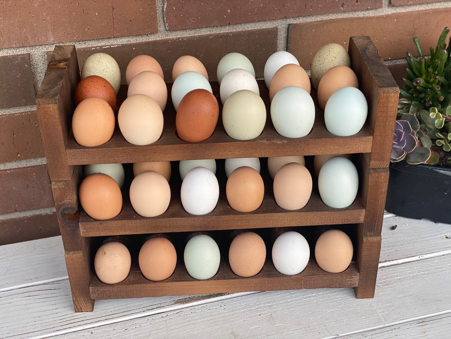 Stackable Egg Holder | 18 Egg Holder | Egg Tray | Farmhouse Egg Holder | Counter Egg Storage | Wooden Egg Holder | Egg Carton