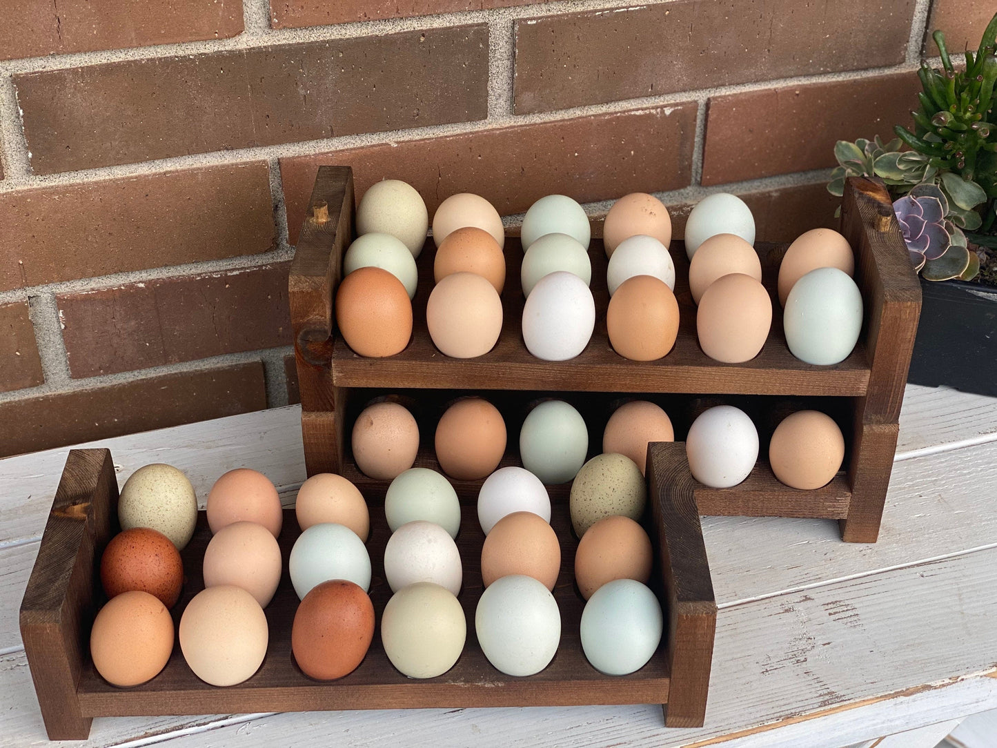 Stackable Egg Holder | 18 Egg Holder | Egg Tray | Farmhouse Egg Holder | Counter Egg Storage | Wooden Egg Holder | Egg Carton
