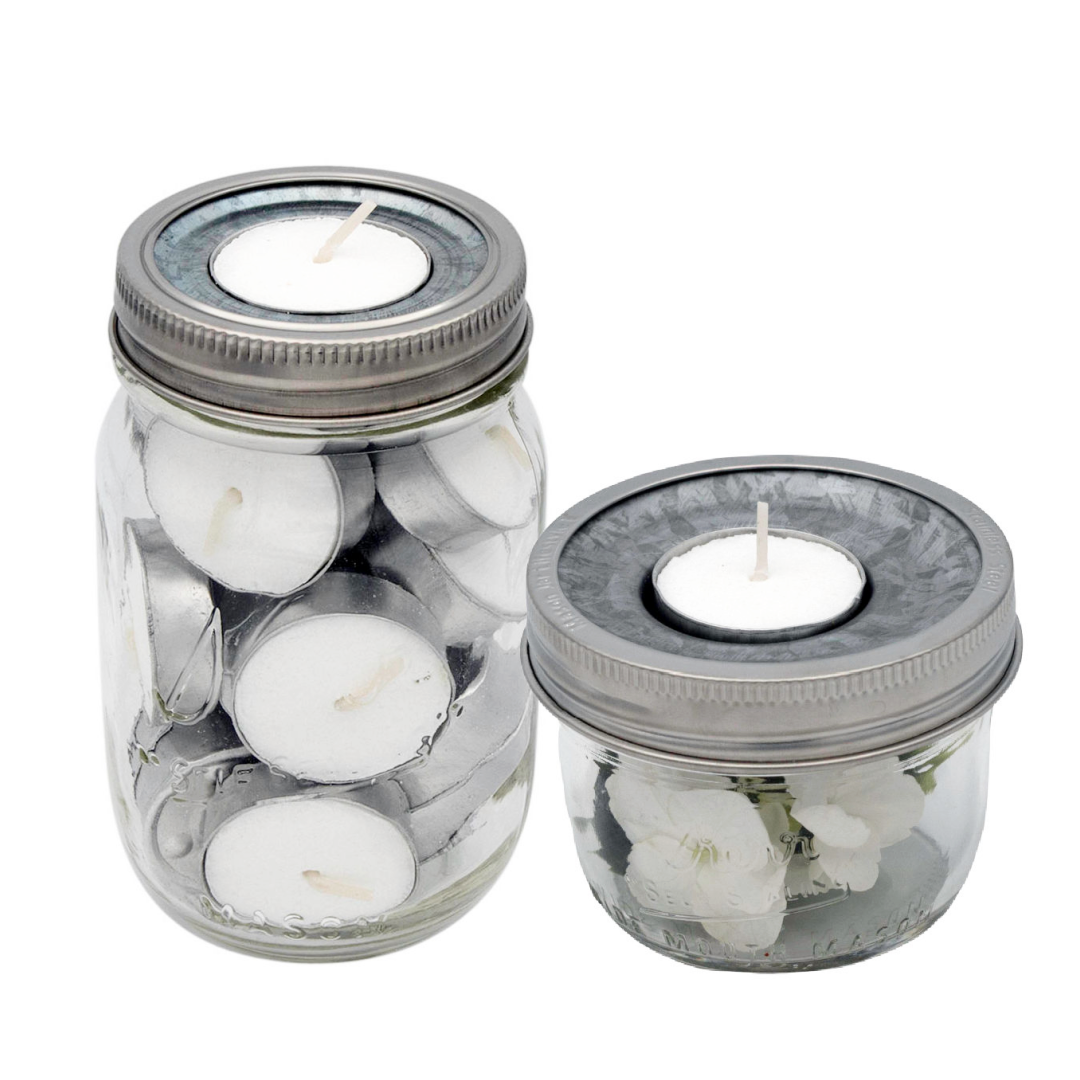 Tea Light Holder Metal Lid Insert For Mason Jars (6 pk)